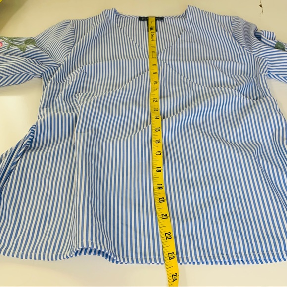 I.N.C. Embroidered Striped Blouse Top - Picture 15 of 15